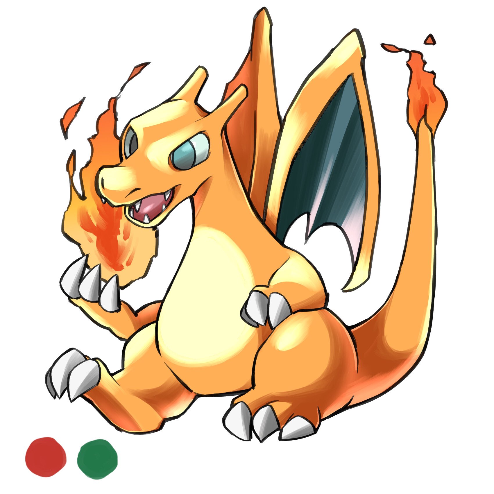 遠藤ヒョウガ Fanbox ポケモン赤 緑の優しい顔をしたリザードン T Co Gnfi6gyukp Twitter