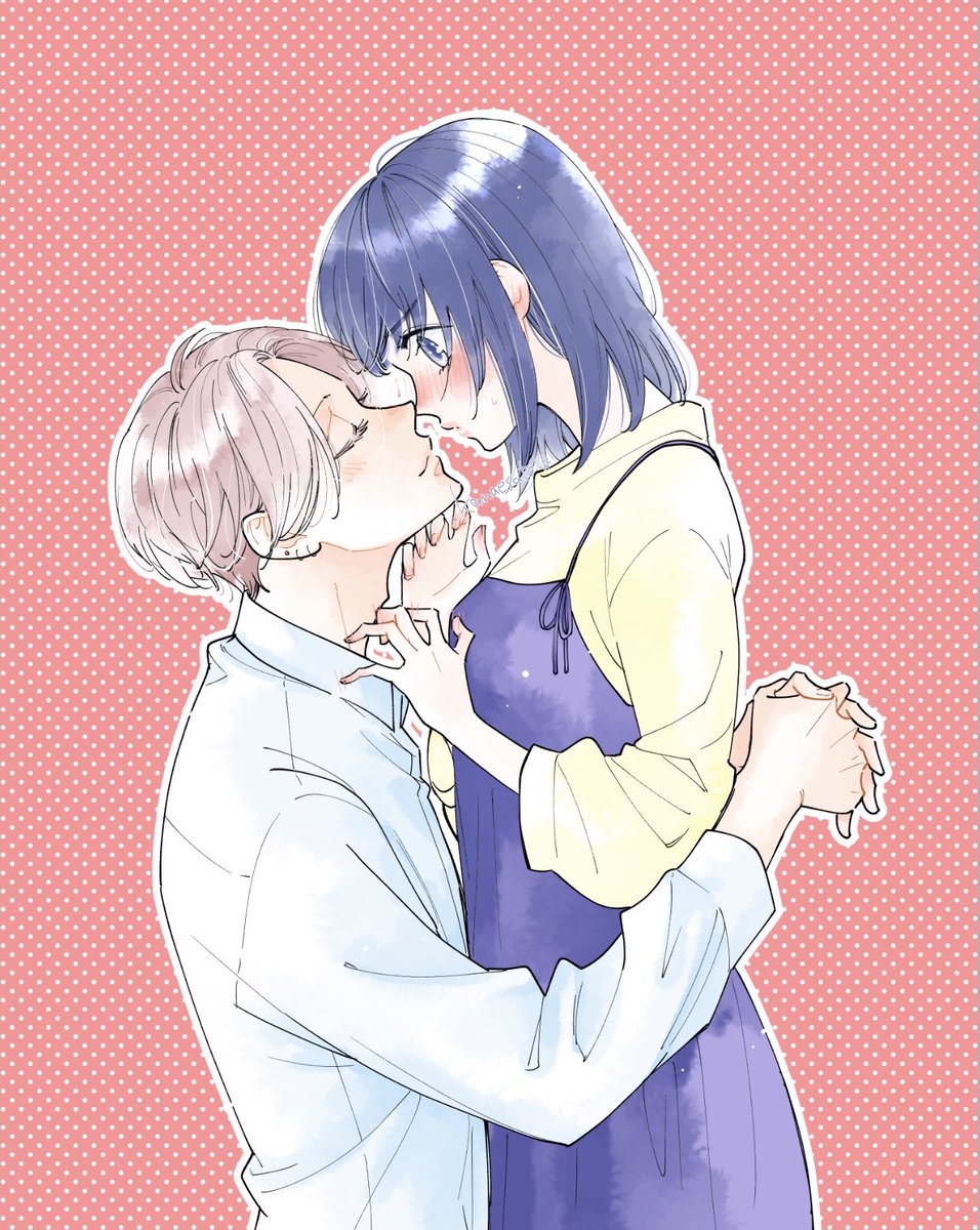 「キス待ち。#永久指名おねがいします #イラスト 」|カナエサト@漫画家のイラスト
