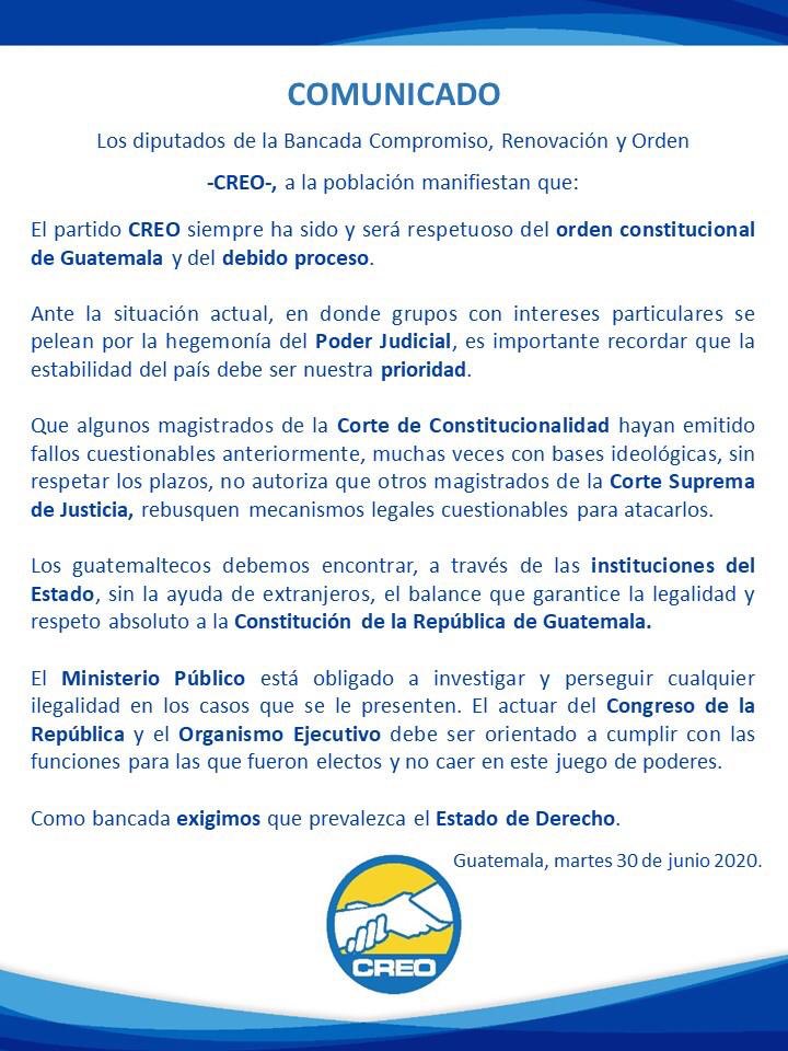 Ante la coyuntura actual debemos trabajar por #Guatemala y su estabilidad