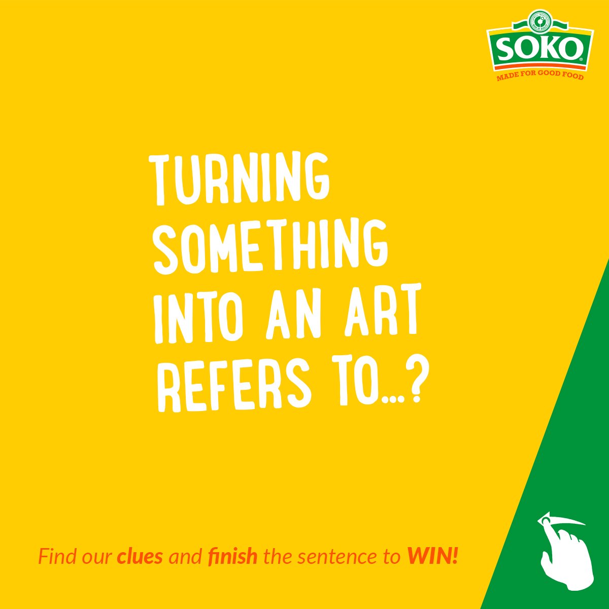 Soko_Food_KE's tweet photo. You think you've got the keenness to win our challenge? Swipe to see instructions. You can try repeatedly. Twende kazi!
#ArtThatPromises
#SokoChallenge
#SokoFlour https://t.co/o4zxHEYYNo