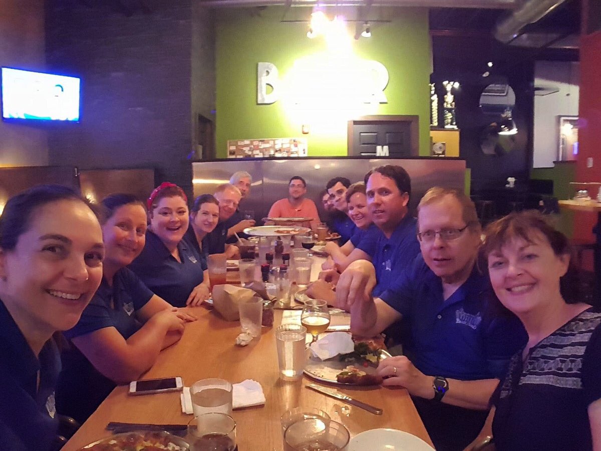 We were all set up to perform at Worthington on the Green back in 2018 when we got rained out. So we went out for pizza instead. 🎺🍕