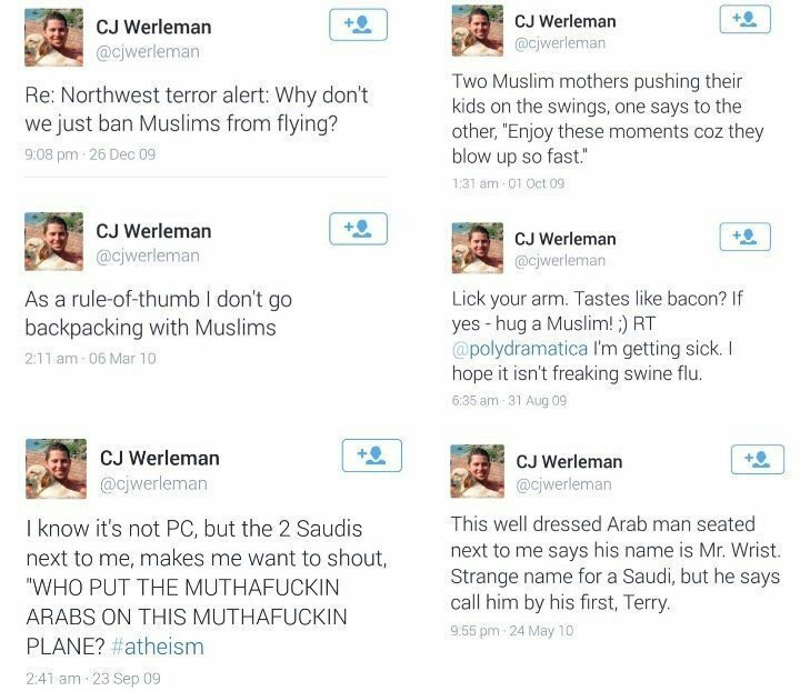 Woow now that’s cross game shit that Mr. CJ Werleman played... cheer to all islamists supporting him.