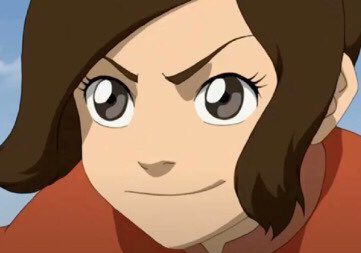 first & most obviously, her appearance. ty lee has big grey eyes, similar in shape + color to aang’s. unlike every other fire nation character we see, her hair is brown (like jinora in lok) and not black. it’s also rumored her identical sister played aang in the ember island play