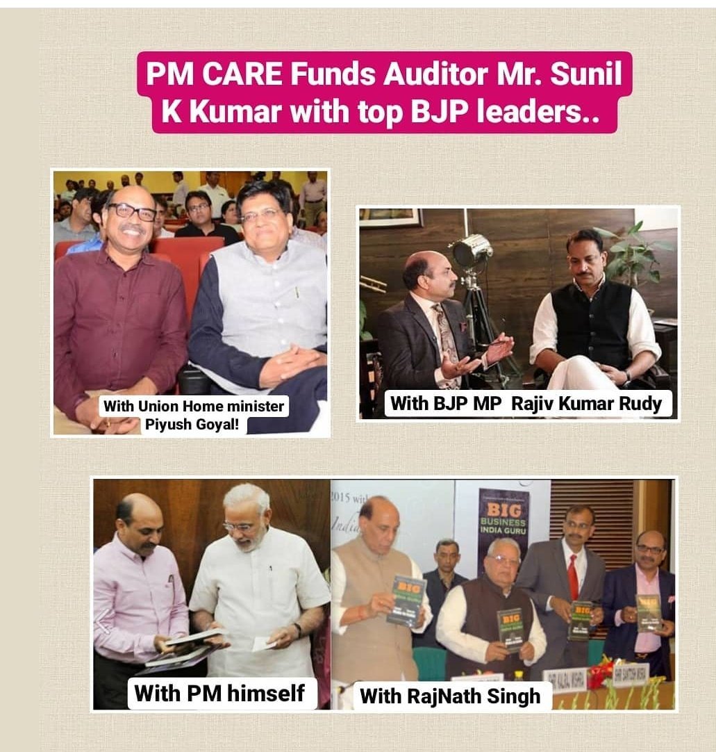 But modiji hired auditing head to Mr Sunil K Gupta of SARC & Associates.Mr Sunil K Gupta has a long history of sitting & partying with the BJP since last decade. He also has friendly connections with the BJP top leadership. [4/n] #modijimasterstroke #doctorsday2020