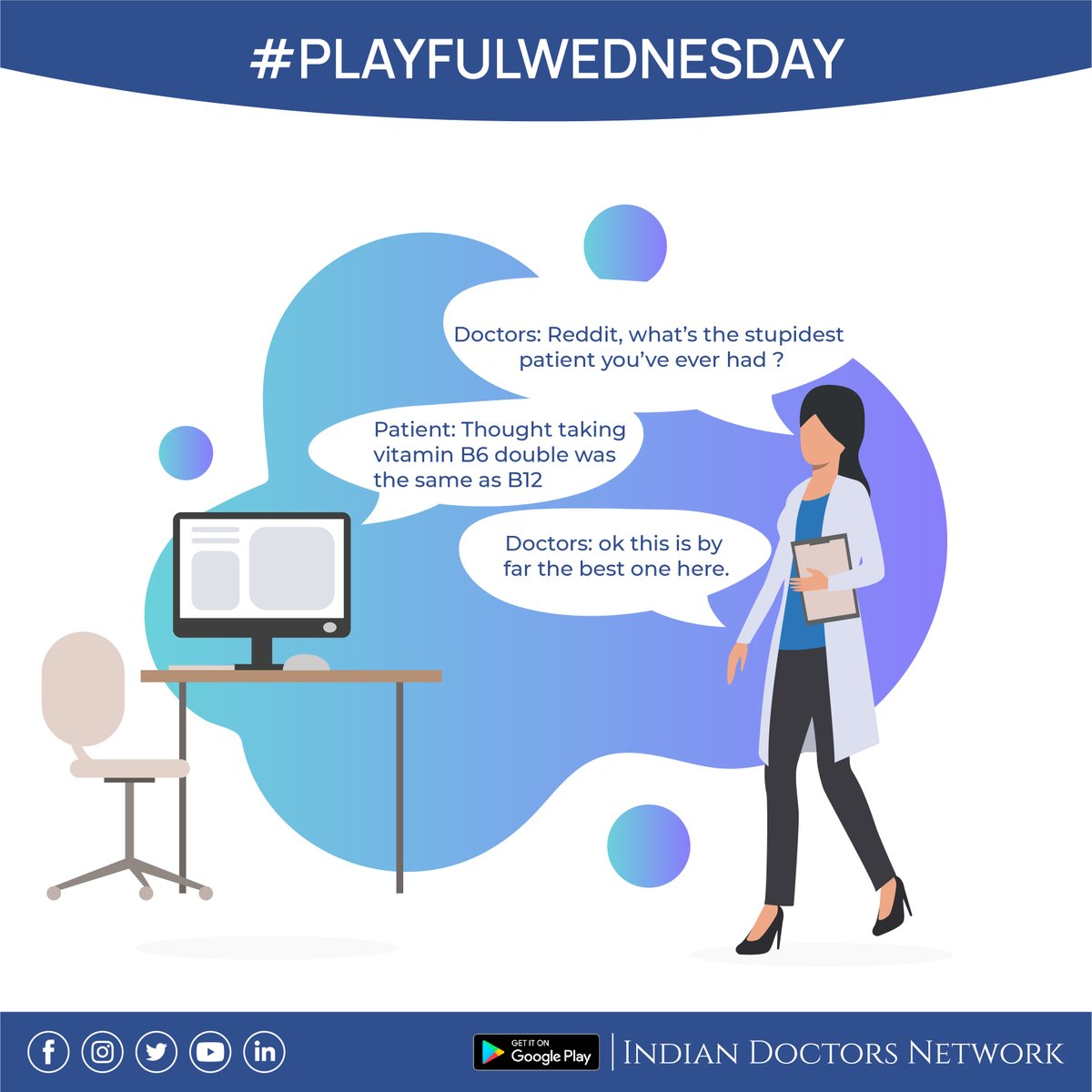 IDN_Doctors's tweet photo. No captions needed for this one😄.

#PlayfulWednesday #Funny #Doctor #Doctors #Medical #MedicalHumor #DoctorJoke #DoctorsJokes #IndianDoctorsNetwork #IDN #DoctorsNetwork #DoctorsNetworking #ProfessionalNetwork #ProfessionalNetworking #KnowledgeSharingPlatform #DigitalEcosystem https://t.co/qeC8hYxhzO