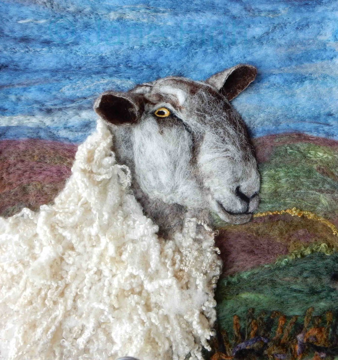 woolly_bug's tweet photo. RT https://t.co/iLC5pIRyhD Latest #Lockdown piece a #bluefacedLeicester that I photographed on my doorstep. I used #wool from a neighbouring farmer. #sheep #sheep365 #needlefelting #madeinC… https://t.co/oaTWmt2Fo2