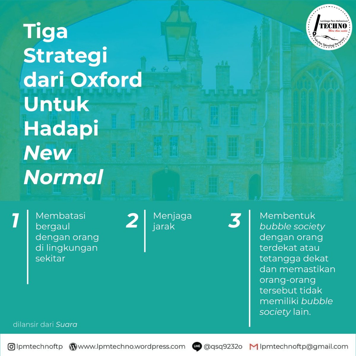 [INFOGRAFIS: STARTER PACK NEW NORMAL]

Untuk kalian yang harus  beraktivitas di luar ruangan, jangan lupa siapkan starter pack ini agar kesehatan tetap terjaga!

#Infografis 
#Newnormal