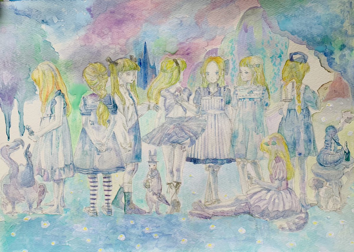 絵の具は終わり。
アクリルで
白をたっぷり混ぜた色を
使っている時が幸せ?
ペン入れ上手くいくといいなー。
ヘンリー・ダーガーの
ヴィヴィアン・ガールズがすごく好きなのですが、ちょっと似てる絵になった気がして嬉しい‥?
#水彩画
#アクリル画