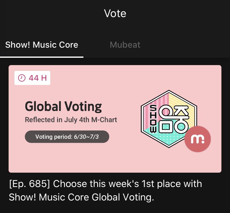 MUBEATShow! Music Core Global VotingWho: SEVENTEEN - Left & RightDue: July 3, 11AM KSTVotes: Unlimited / Use only heart beats @pledis_17  #SEVENTEEN  