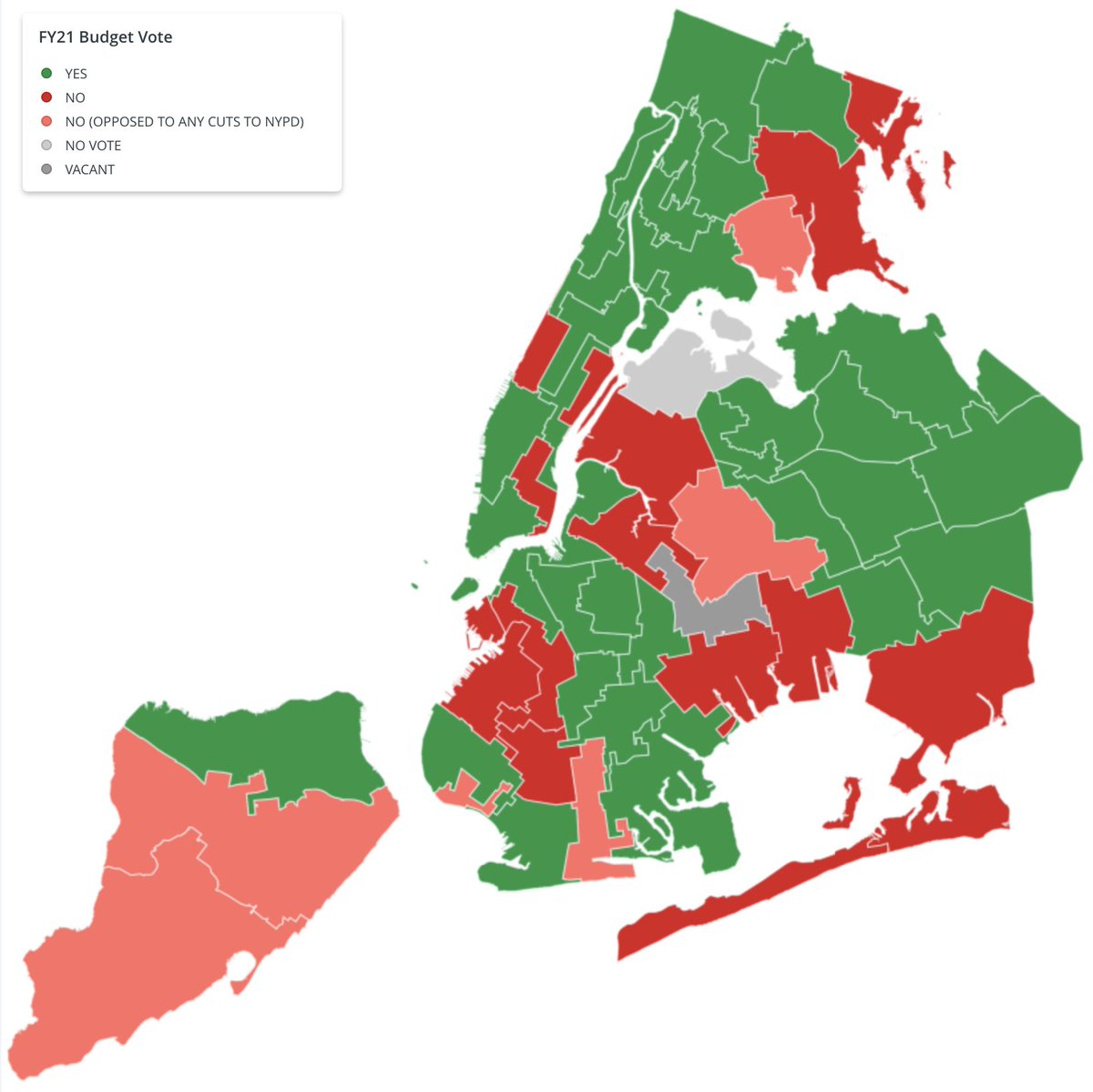 How did your @NYCCouncil member vote on the NYC budget? #NYCBudgetJustice #DefundNYPD

Voting data via @changethenypd and @ShantRS 

chrisalensula.carto.com/builder/e7c3fe…