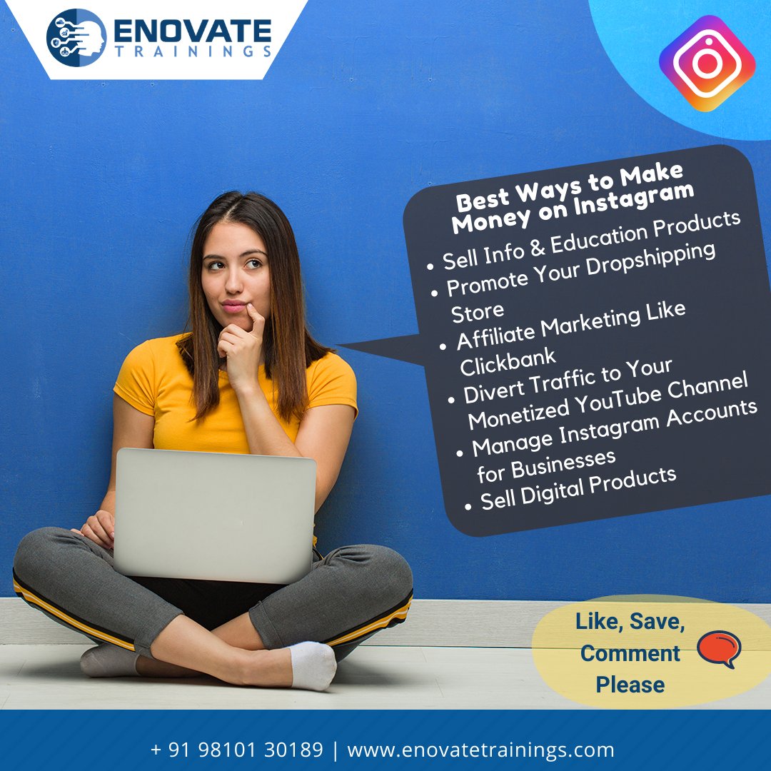 enovatetraining's tweet photo. Best Ways to Make Money on Instagram
* Sell Info &amp; Education Products
* Promote Your Dropshipping Store
* Affiliate Marketing Like Clickbank

https://t.co/Ot4jvwKcHK

#makemoney #makemoneyoninsta
#enovatetraining #instagramcourse https://t.co/4MiZrmAyba