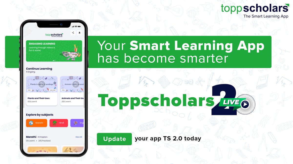 toppscholars's tweet photo. Your favourite learning app is in new avatar.
Learn better and be smarter with ToppScholars 2.0
#TS2 #toppscholars #tsapp #learningapp #appupdate #learning #SmartLearning #smartlearner https://t.co/CiQdVDhQRd