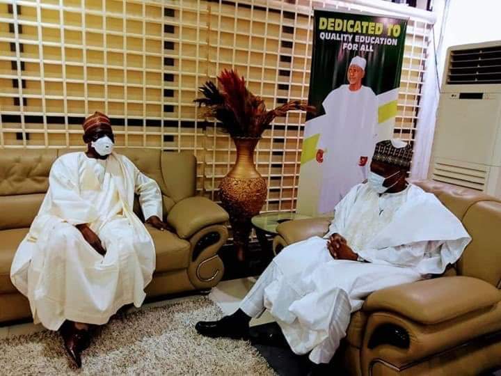 GombeState's tweet photo. Earlier today, HE @GovernorInuwa visited the Hon. Minister of Education, Malam Adamu Adamu in his office in Abuja in a bid to further strengthen partnership and collaboration between @OfficialGmsg and the @NigEducation towards addressing challenges in the education sector. https://t.co/KjIHXPZwN7