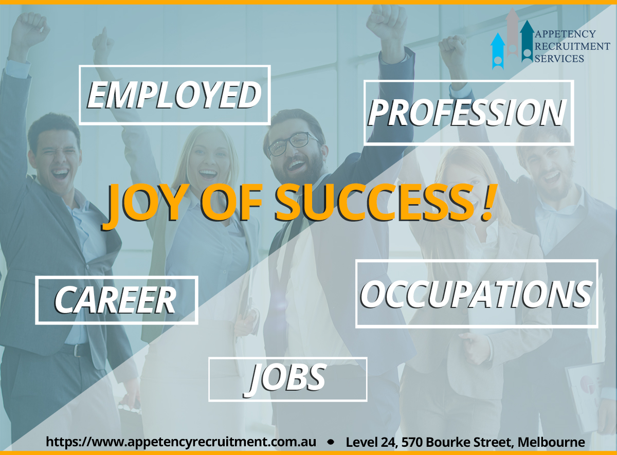 #JoyOfSuccess #Success #ITRecruitment #DigitalRecruitment #Melbourne #Sydney #AppetencyRecruitmentServices @ 03 8560 3750 or appetencyrecruitment.com.au

'Call in the experts to deliver a people strategy, HR roadmap and long term HR and recruitment department for your business.'