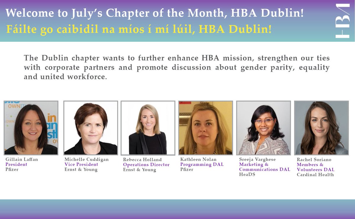 hbanet_eur's tweet photo. ๐As the Chapter of the Month for July, HBA Dublin extends a very warm welcome to all the members and friends of HBA. ๐
๐Let's get started with a quick welcome note from HBA Dublin: https://t.co/1XXRVVDSq6
#HBAImpact #HBAEurope #HBADublin #ChapterOfTheMonth #COTM #Leadership https://t.co/lcCanev8il