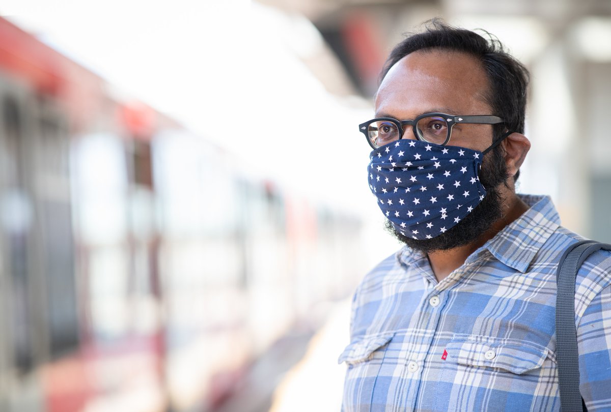 MayorofLondon's tweet photo. If you have to travel on public transport, you must wear a face covering.

This will help protect your fellow Londoners and slow the spread of #COVID19. Together, we can beat this virus. https://t.co/GAzvAtrASn