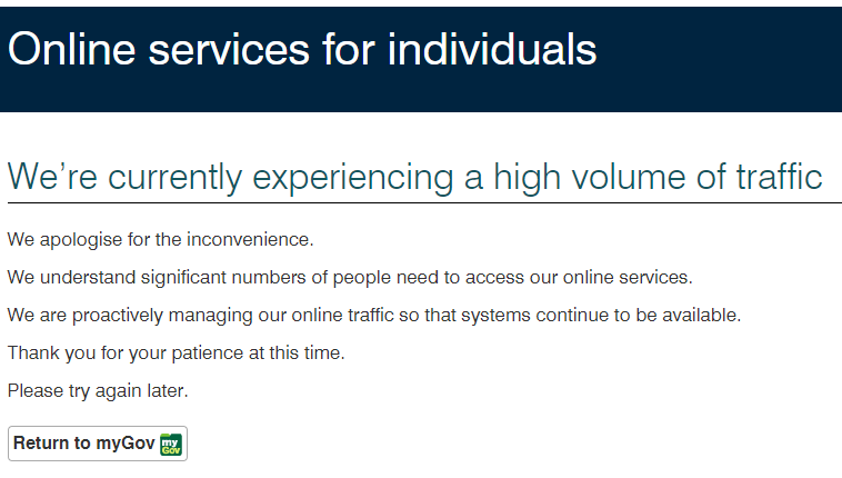 zappiagaming's tweet image. Thanks @myGovau, once again your services are outstanding...does anyone do quality testing? Jokes....you guys jus stick a band-aid on it hope for the best...#godbless #mygovau #technicalfailure