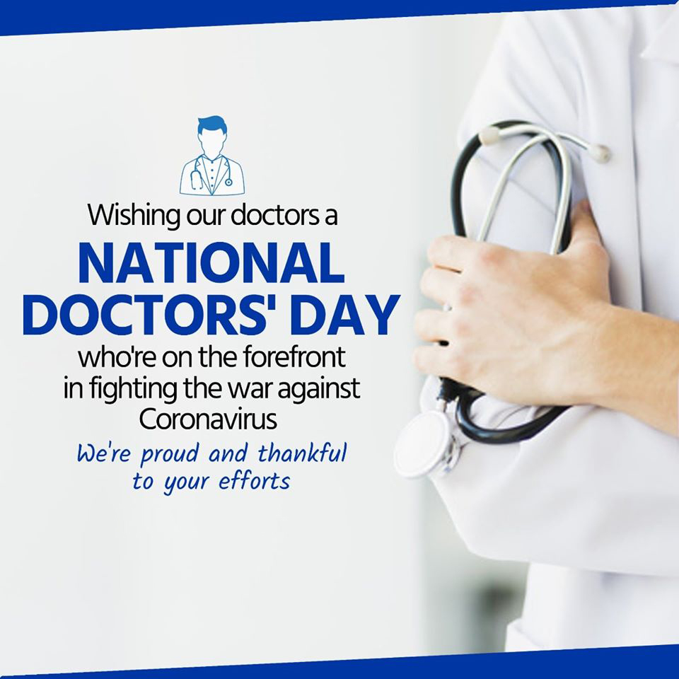 Wishing our doctors a #NationalDoctorsDay2020 , who are on the forefront in fighting the war against Coronavirus. We're proud and thankful to your efforts! #DoctorsDay #doctorsday2020 #ThankYou