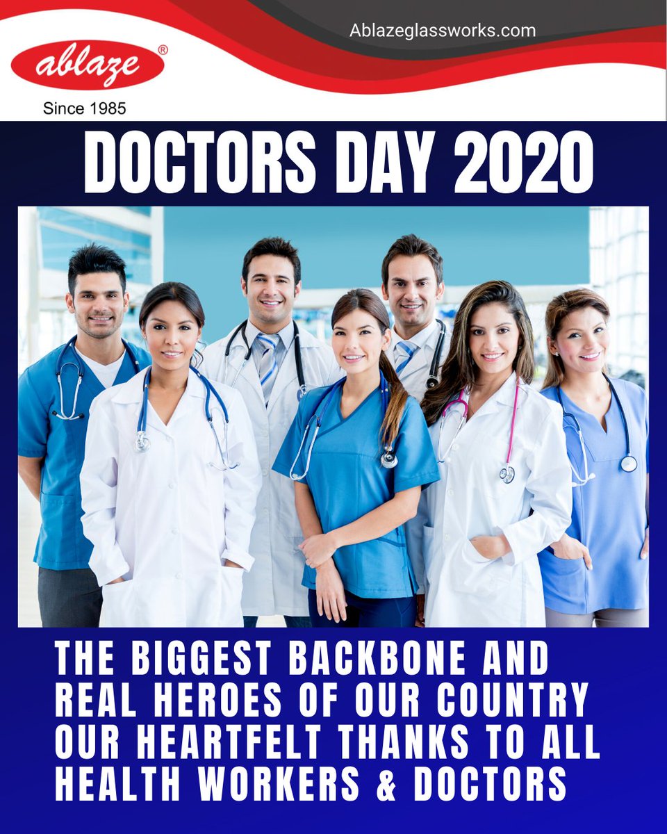 AblazeGlass's tweet photo. Ablaze Glass, India Says Thanks to all Health Workers and Doctors on Doctors Day 2020 They are real backbone and real heroes of our country 
#doctorsday #doctorsday2020 #doctorsday2020👨🏻‍🔬 #thankstodoctors 
#NationalDoctorsDay #1stJuly #DoctorsDayIndia 
#ThankYou https://t.co/g1BDMuUJZM
