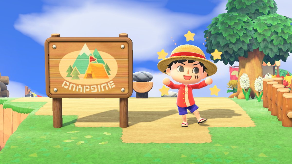 achlohen's tweet photo. done with my campsite! #AnimalCrossing #ACNH https://t.co/usKC8PyLjY