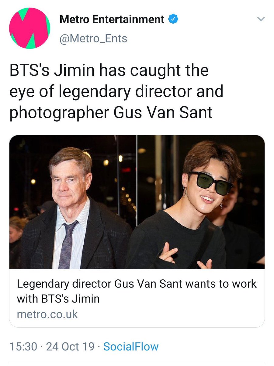 but he said he would like to work with Jimin despite him not being an actor."I like people that have a kind of peaceful thing about them, right now that person is Jimin"- Gus Van SantEven Vogue Korea talked about this! #JIMIN   #지민  @BTS_twt