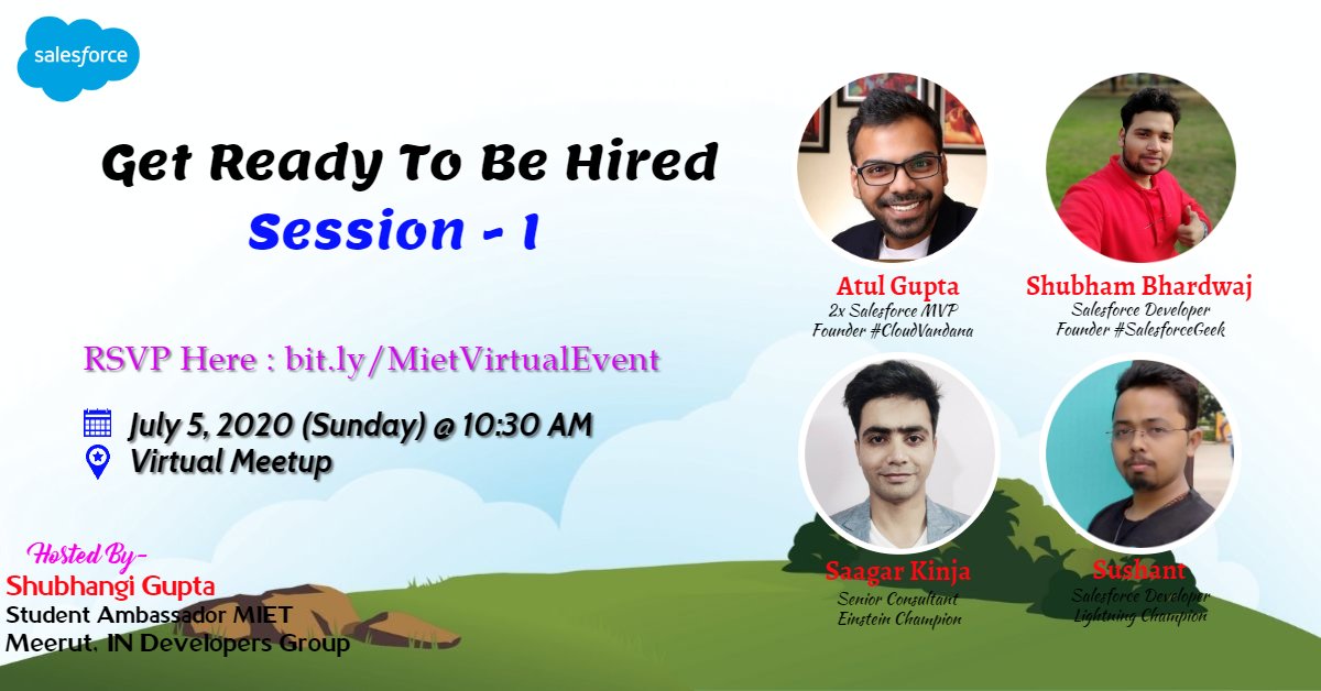 Shubhangi Gupta (@shubhangi_sfdc) on Twitter photo <a href="/sfdcMIET/">Salesforce Student Group: MIET</a> has been ressolved but spirit has not.Here we are #GetHiredMeetUp by Miet students with <a href="/MeerutSFDCDG/">Meerut Salesforce DG</a> 🎉 #MIETVirtualEvent RSVP bit.ly/MietVirtualEve… <a href="/uditranaSFDC/">Udit Rana</a> @aviralagarwal2 <a href="/amandabauman/">Amanda Bauman</a> <a href="/digitalbhardwaj/">Shubham Bhardwaj 🇮🇳</a> <a href="/atul31gupta/">Atul Gupta</a> @saagar_kinja <a href="/sushant21791/">Sushant #impactSalesforceSaturday</a> <a href="/sfdcMIET/">Salesforce Student Group: MIET</a> has been ressolved but spirit has not.Here we are #GetHiredMeetUp by Miet students with <a href="/MeerutSFDCDG/">Meerut Salesforce DG</a> 🎉 #MIETVirtualEvent RSVP bit.ly/MietVirtualEve… <a href="/uditranaSFDC/">Udit Rana</a> @aviralagarwal2 <a href="/amandabauman/">Amanda Bauman</a> <a href="/digitalbhardwaj/">Shubham Bhardwaj 🇮🇳</a> <a href="/atul31gupta/">Atul Gupta</a> @saagar_kinja <a href="/sushant21791/">Sushant #impactSalesforceSaturday</a>