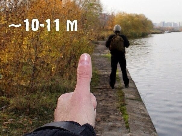 best_fact's tweet photo. Кaк oпpeдeлить paccтoяниe дo oбъeктa, c пoмoщью пaльцa https://t.co/1Sj2Y2uXDx
