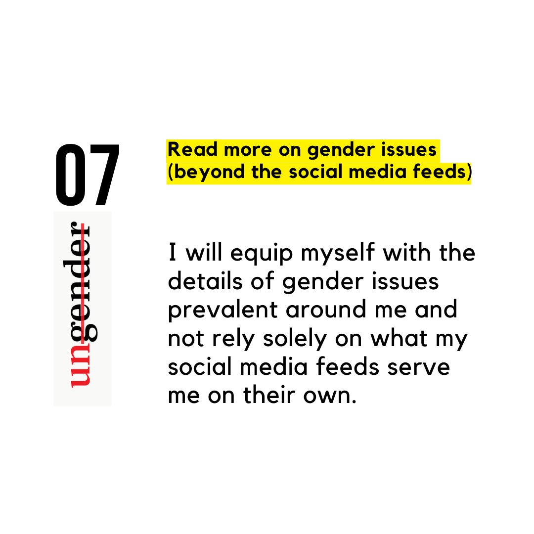 ungender_in's tweet image. 12 Resolutions in 12 Months | This month starts with the pledge to read more about gender issues and equip ourselves to know in depth the ways to address problems, call out targeted hate and be an active ally. #Resolutions2020