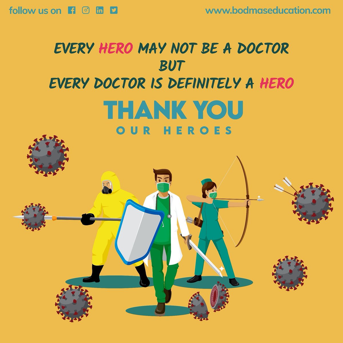 bodmasservices's tweet photo. Every HERO may not be a Doctor but Every Doctor is Definitely a HERO. THANK YOU OUR HEROES.
#DoctorsDay #doctorsday2020 #bodmas #bodmaseducationservices https://t.co/JXKF10odzP