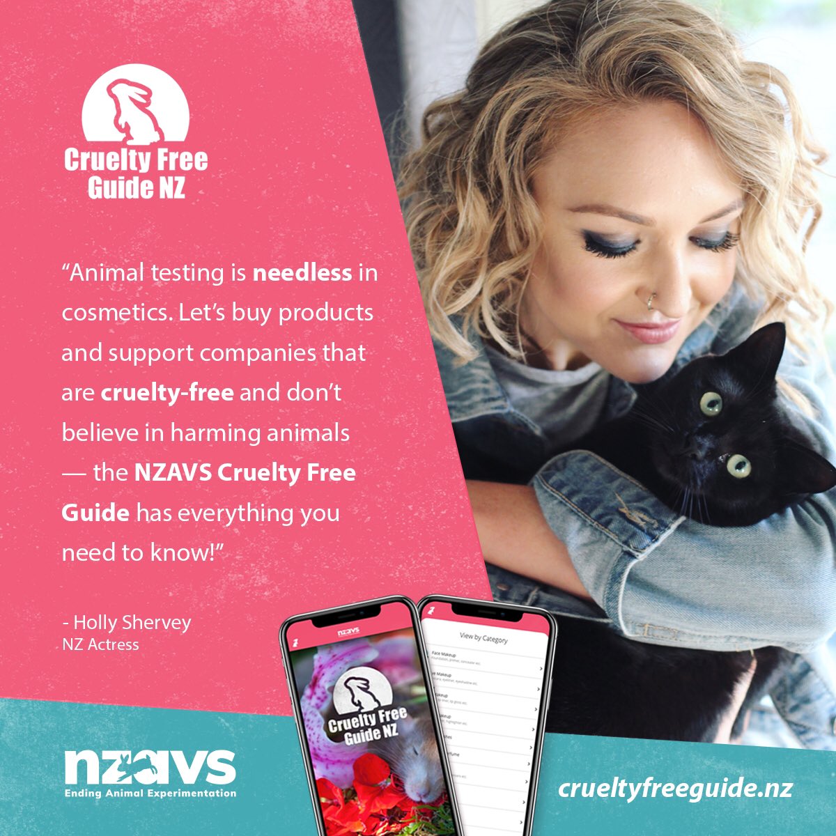 Jeff and I did a thing 😻 support #crueltyfree cosmetic companies by using the new #NZAVS guide 💕 love your pets — love all animals! #vegan #crueltyfreecosmetics