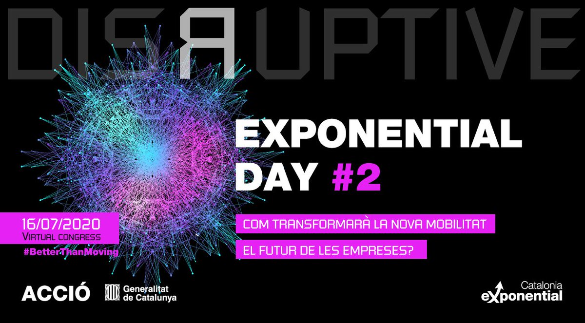 accio_cat's tweet photo. 🤔 Com transformarà la nova mobilitat el futur de les empreses? 
Quines tecnologies provocaran les majors disrupcions en les organitzacions?

🔜 El 16 de juliol l'#ExponentialDay2 #BetterThanMoving te’n dona algunes pistes! 👇👇
https://t.co/TfSy1ZhDig
@empresacat https://t.co/Ur1BHEGXsH