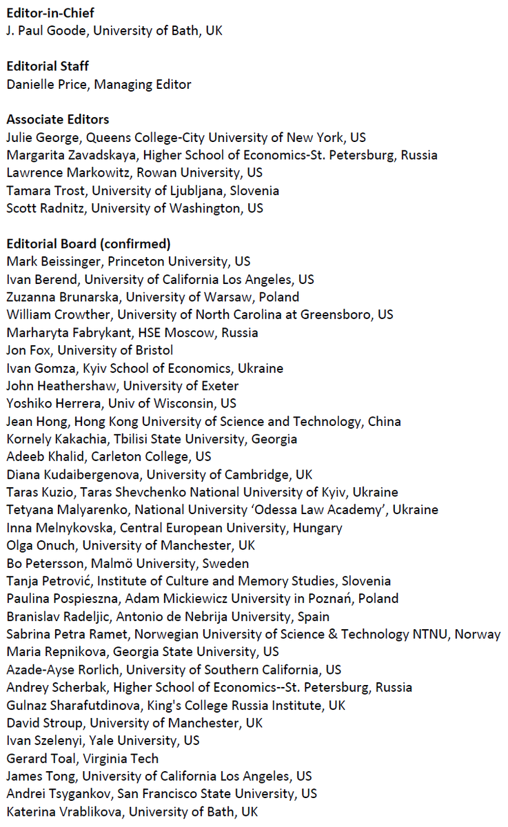 jpaulgoode's tweet photo. Officially starting today as Editor-in-Chief of Communist and Post-Communist Studies for @ucpress, so it's time to announce some changes in #CPCS. First off, I'm proud to introduce the journal's enlarged and diversified editorial team! 1/7 https://t.co/pkjoY4iHU5