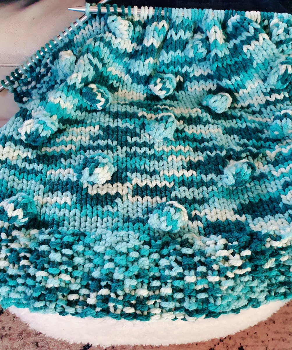 13LHR's tweet photo. @UKHKA You can never knit too many bobbles. This is my latest bobble blanket still a WIP.  Love a bobble. https://t.co/XmPcbbvptd