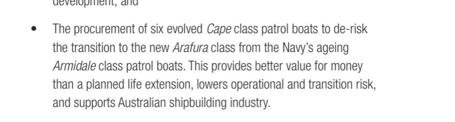Important addition for  @Australian_Navy of six Cape class patrol boats to bridge the gap between the Armidale and the Arafura classes. A very sensible investment to manage a key capability in an archipelagic region.
