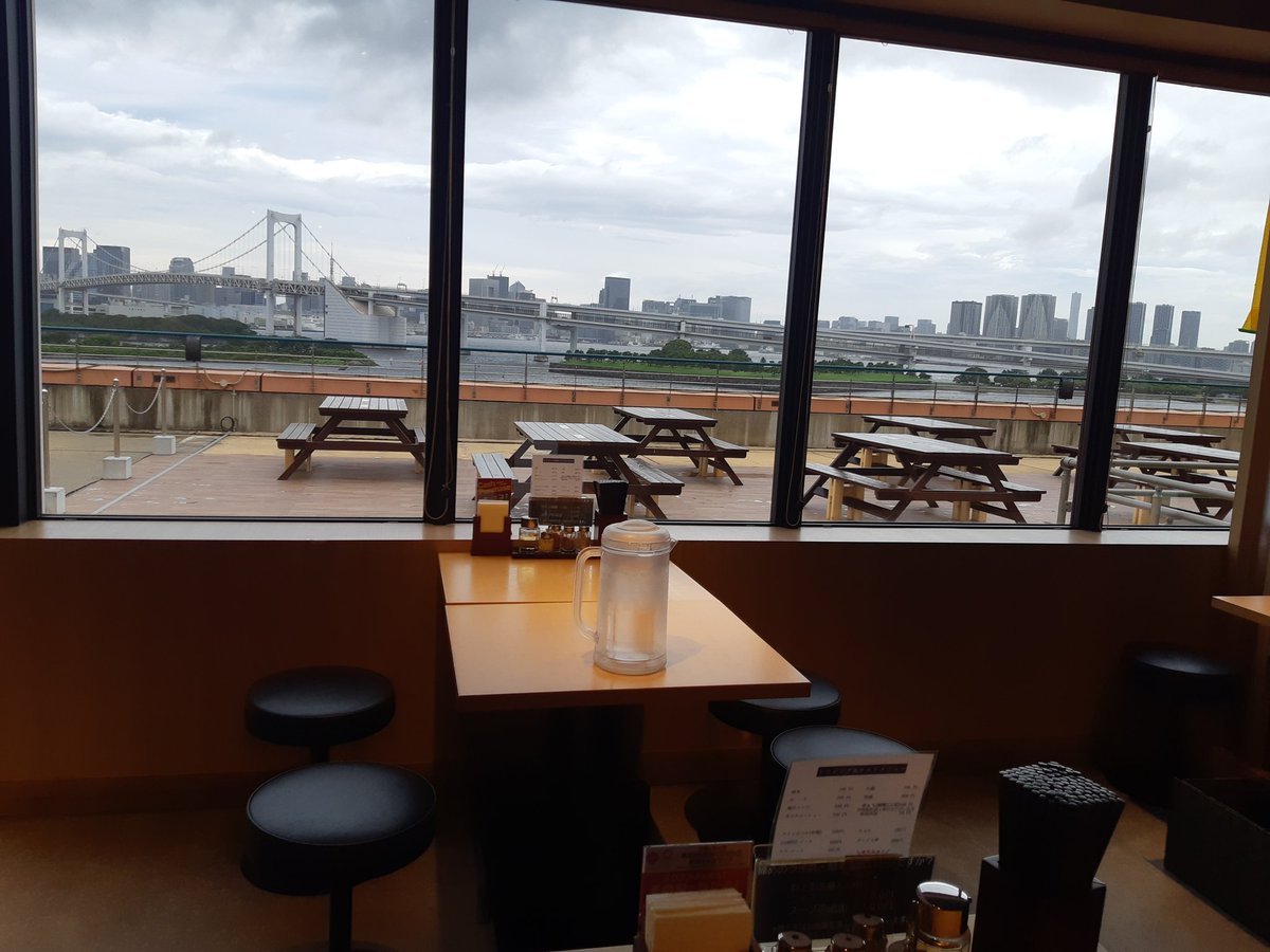 Uzivatel 頑者nextlevel Na Twitteru テラス席は使えませんが窓の席からでも景色は楽しめますよ お近くの方はぜひお立ち寄りください アクアシティお台場5階でお待ちしております 先月から使えるようになったメルペイは2 3番目に使われております お台場