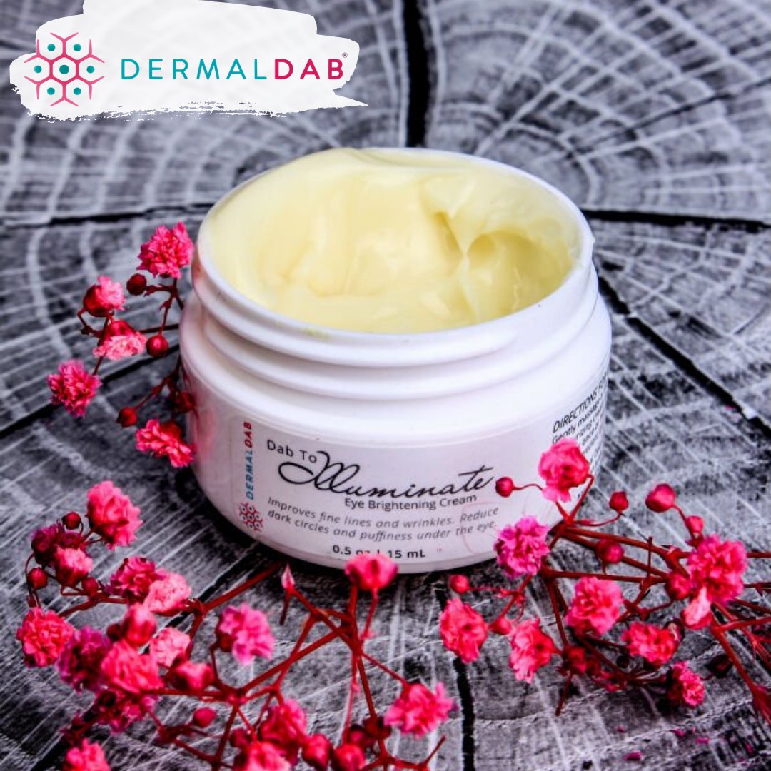 Don't let your eyes age you! The under-eye is a delicate area, &amp; requires a special cream. Dab to Illuminate is infused with nutrients that plump &amp; smooth #wrinkles as well as rejuvenates &amp; nourishes the under-eye area. Get it today! #DermalDab #Eyes #Skin amzn.to/2XixDi1