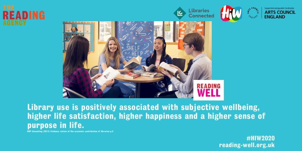 Coventry Libraries and Information Service 📚 (@covlibraries) on Twitter photo Library use is positively associated with subjective wellbeing, with library users having higher life
satisfaction, higher happiness and a higher sense of purpose in life #HIW2020 #HealthInformationWeek
<a href="/readingagency/">The Reading Agency</a> <a href="/HealthinfoWeek/">Health Information Week</a> <a href="/ace_national/">Arts Council England</a> <a href="/libsconnected/">Libraries Connected</a> Library use is positively associated with subjective wellbeing, with library users having higher life
satisfaction, higher happiness and a higher sense of purpose in life #HIW2020 #HealthInformationWeek
<a href="/readingagency/">The Reading Agency</a> <a href="/HealthinfoWeek/">Health Information Week</a> <a href="/ace_national/">Arts Council England</a> <a href="/libsconnected/">Libraries Connected</a>
