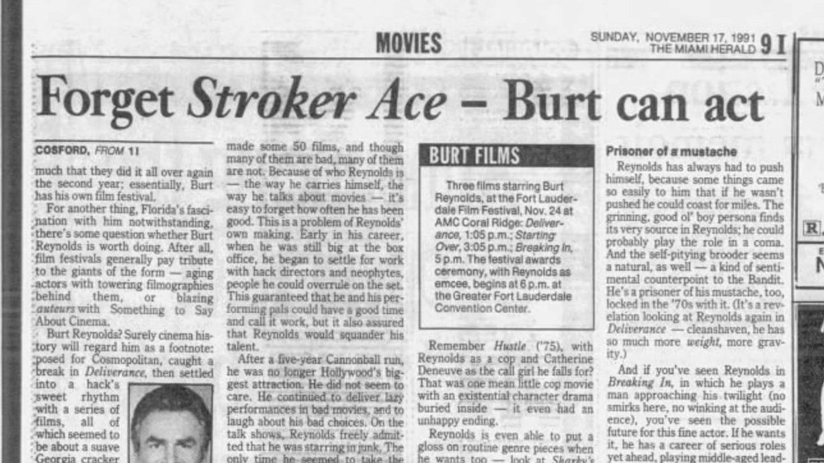 Before Stroker Ace, Burt Reynolds was voted the #1 movie star by viewers and theatre owners for the past 6 years. But Stroker Ace was such a flop that he later regretted how it completely derailed his career.“That’s where I lost (the fans.)” Burt said of Stroker Ace in 1987.