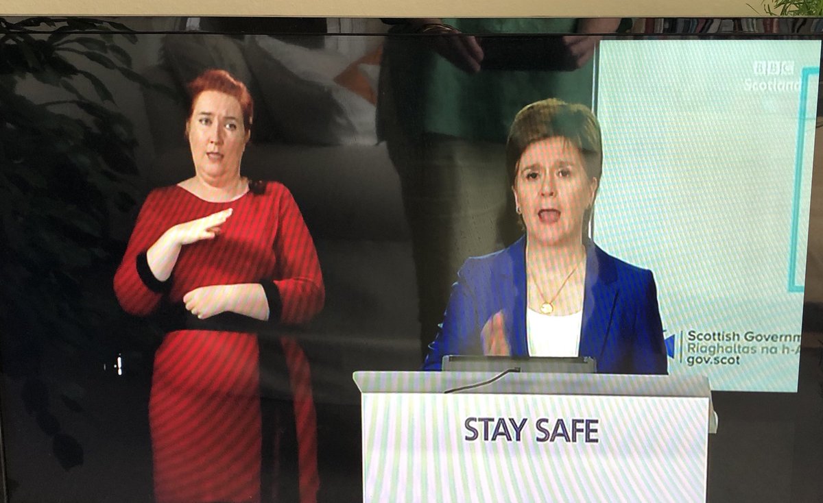 Listening to ⁦<a href="/NicolaSturgeon/">Nicola Sturgeon</a>⁩ at her Daily Briefing today, I am struck by how tired she must be. Every day at that podium. Still clear. Still courteous. I just want to commend her steady, visible leadership.