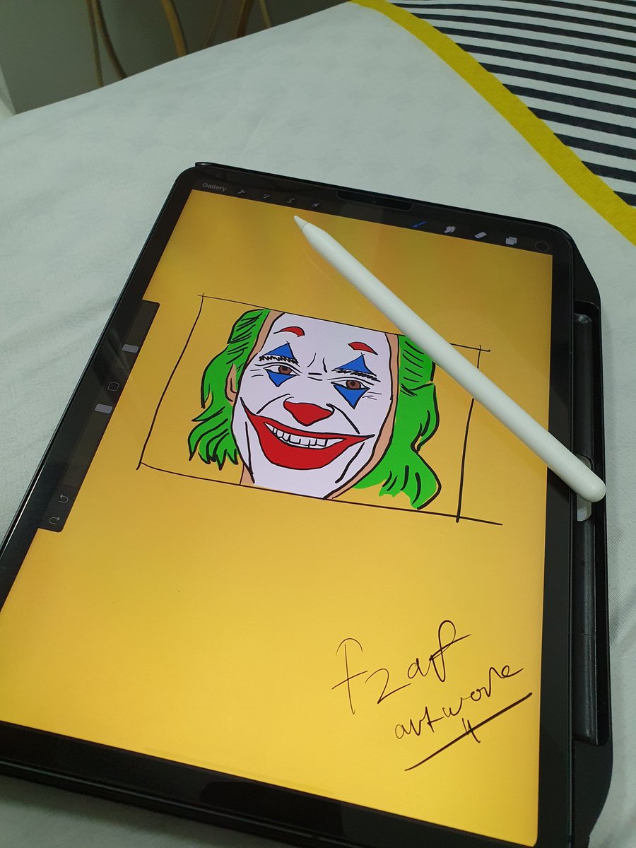 Yes_Ma_G's tweet image. Aku baru nak buat logo tapi mahal betei apps affinity designer kat apps store. Sudahnya joker je la aku bikin kah kah kah! #ProCreateforBeginners