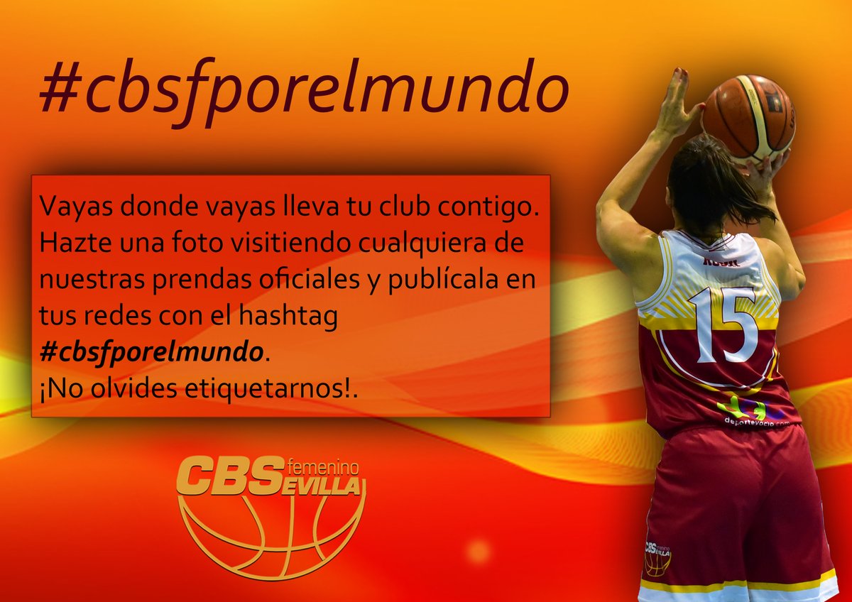 cbsfemenino's tweet photo. Vayas donde vayas lleva al @GrupoBeiman Baloncesto Sevilla Femenino contigo. Hazte una foto vistiendo una de nuestras prendas oficiales y publícalas en tus redes con el hashtag #cbsfporelmundo ¡No olvides etiquetarnos! #todasjuntas ¡Habrá sorpresas! https://t.co/wMM3BVBK5i