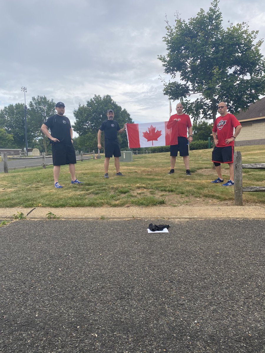 F3Princeton's tweet photo. #AAR 07/01/2020  A different flag appeared at The Rising as (4) #HIM had brought the shovel flag to the glorious launch of @F3IndianValley.  The Duke of Cornwall (Ontario) @F3mountie brought the fire today to The Rising.
🇨🇦 Happy Canada Day 🇨🇦 https://t.co/WWTJ9Bs0DJ