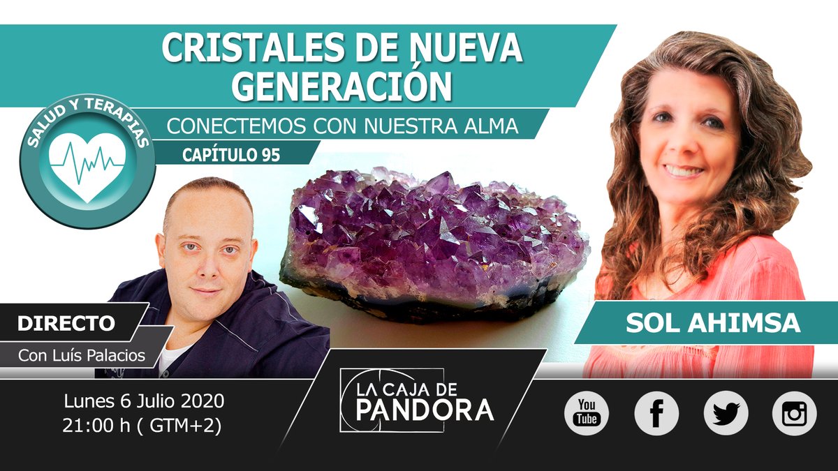 LuisPalaciosBio's tweet photo. NUEVO VÍDEO EN DIRECTO
Lunes 6 Julio 2020 - 12:00h GTM+2 (hora de España)
CRISTALES DE NUEVA GENERACIÓN: CONECTEMOS CON NUESTRA ALMA  con Sol Ahimsa
https://t.co/keKT4nceGy
https://t.co/NumRwZ72hK
https://t.co/cFb04EJaTZ

#SolAhimsa, #AulasPandora, #LaCajadePandoraVídeo, https://t.co/48XQEdNlPX