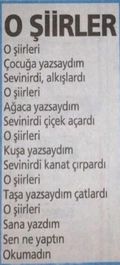 O şiirleri okusaydı böyle düşünmezdi.#SosyalMedyamaDOKUNMA