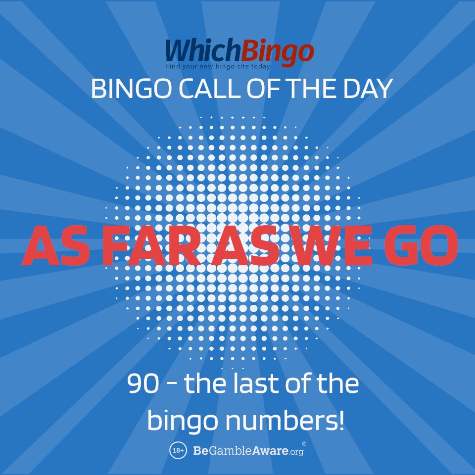 WhichBingoUK's tweet image. The time has come *sniff* - it's our last ever #DailyBingoCall 😭

It seemed only right to end with the last of the numbers - so, here we go folks - this is #asfaraswego 👏👋