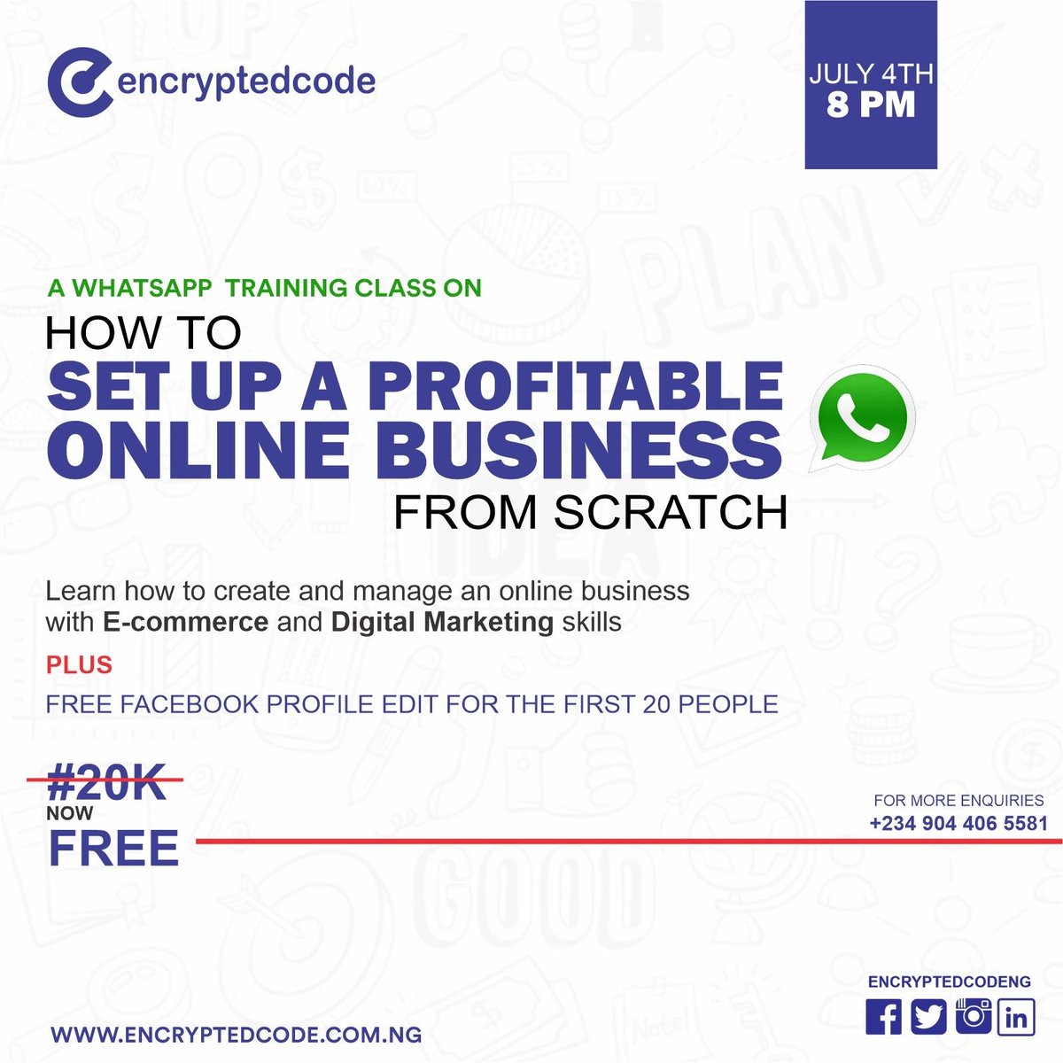 encryptedcodeng's tweet photo. MUST READ! MOVE YOUR BUSINESS FORWARD IN 2020
Are You confused on how to start up an online business?
Click on the link to join our FREE WHATSAPP TRAINING CLASS.
https://t.co/qDV1i7llVa
Remember to like & share
#WhatsappTraining #EncryptedCodeNg https://t.co/Sc3mfCzdOO