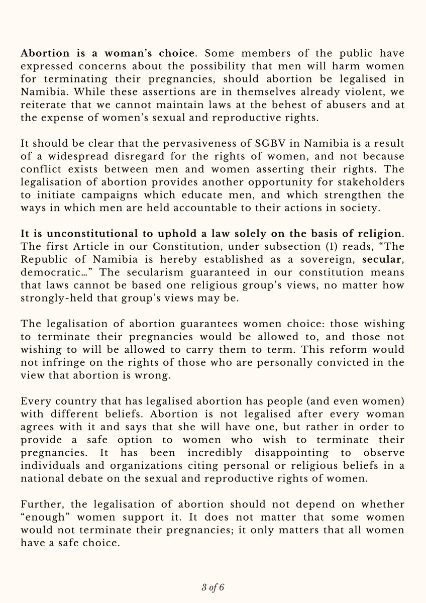 MetooNamibia's tweet photo. Please find our official position on the #LegalizeAbortion #LegalizeAbortionNA debate: 

1/2 https://t.co/po9RiBBo99