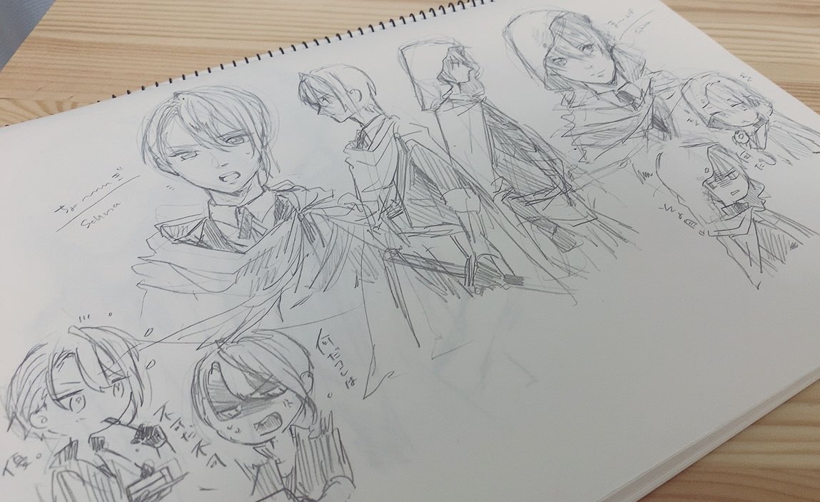 今日から使い始めた落書き帳、バカでかいから一枚にめちゃくちゃ描けて楽しい? 