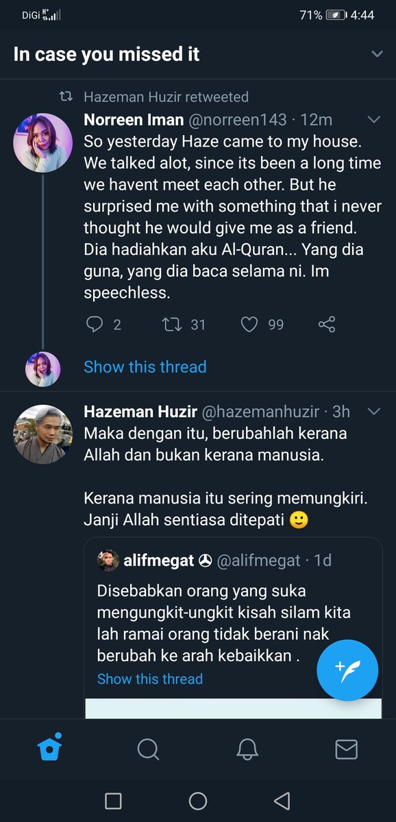 Norreen Iman On Twitter So Yesterday Haze Came To My House We Talked Alot Since Its Been A Long Time We Havent Meet Each Other But He Surprised Me With Something That