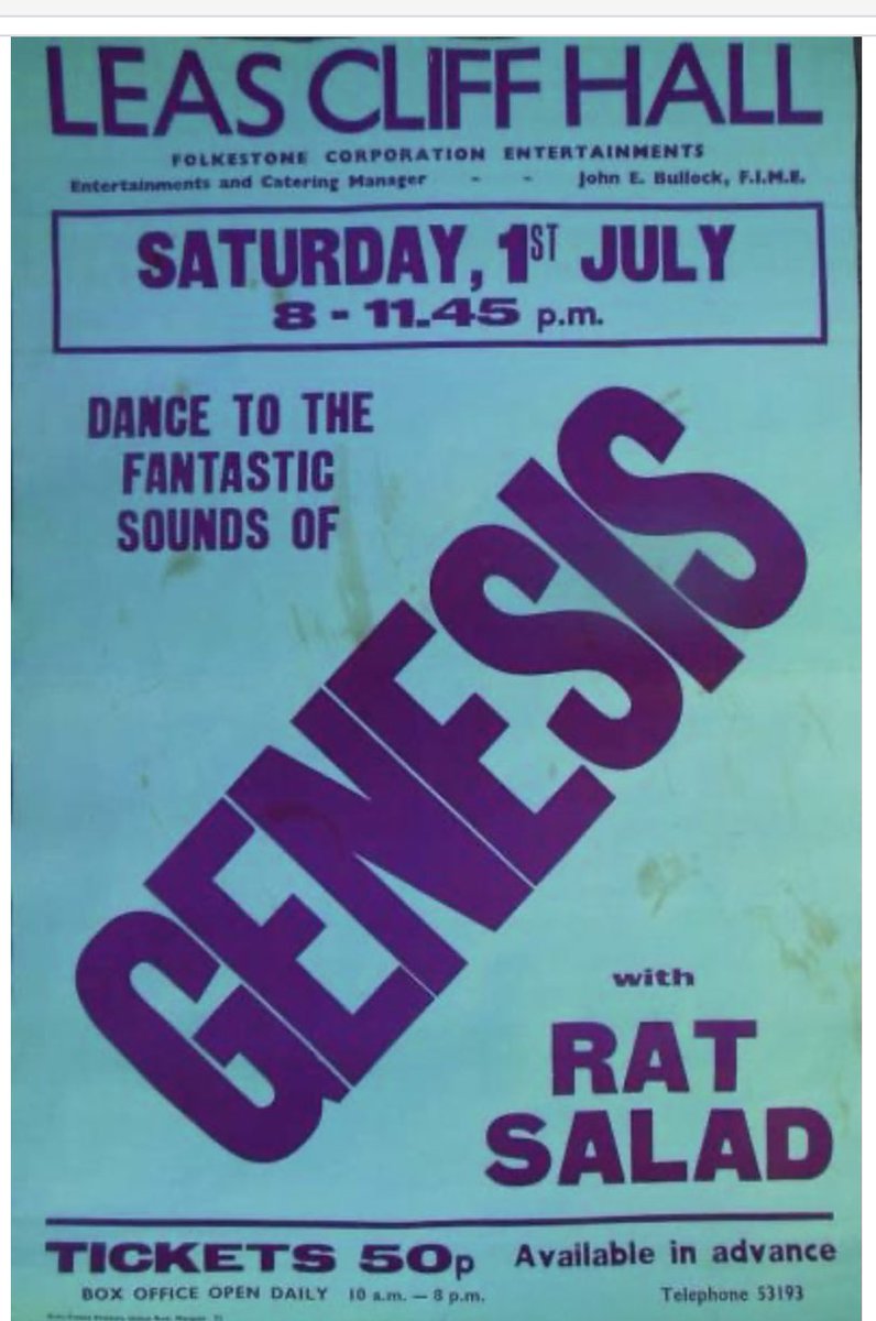 RobGuilding's tweet image. 48 years ago today ⁦@genesis_band⁩ played at the ⁦@leascliffhall⁩ #folkestone for the last time #folkestonemusictown ⁦@FstoneFringe⁩